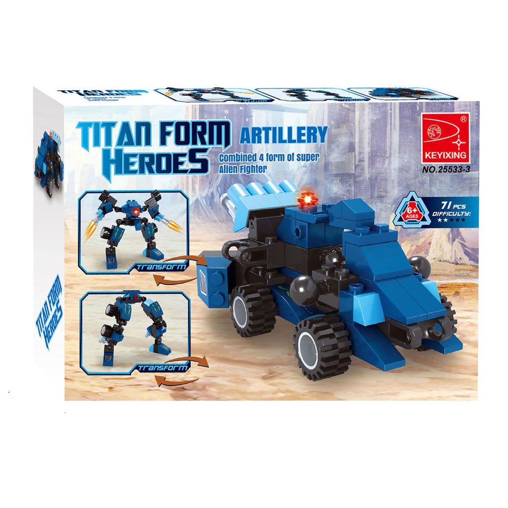 Lobbes Bauset Titan Transform Blau - 71 Teile.