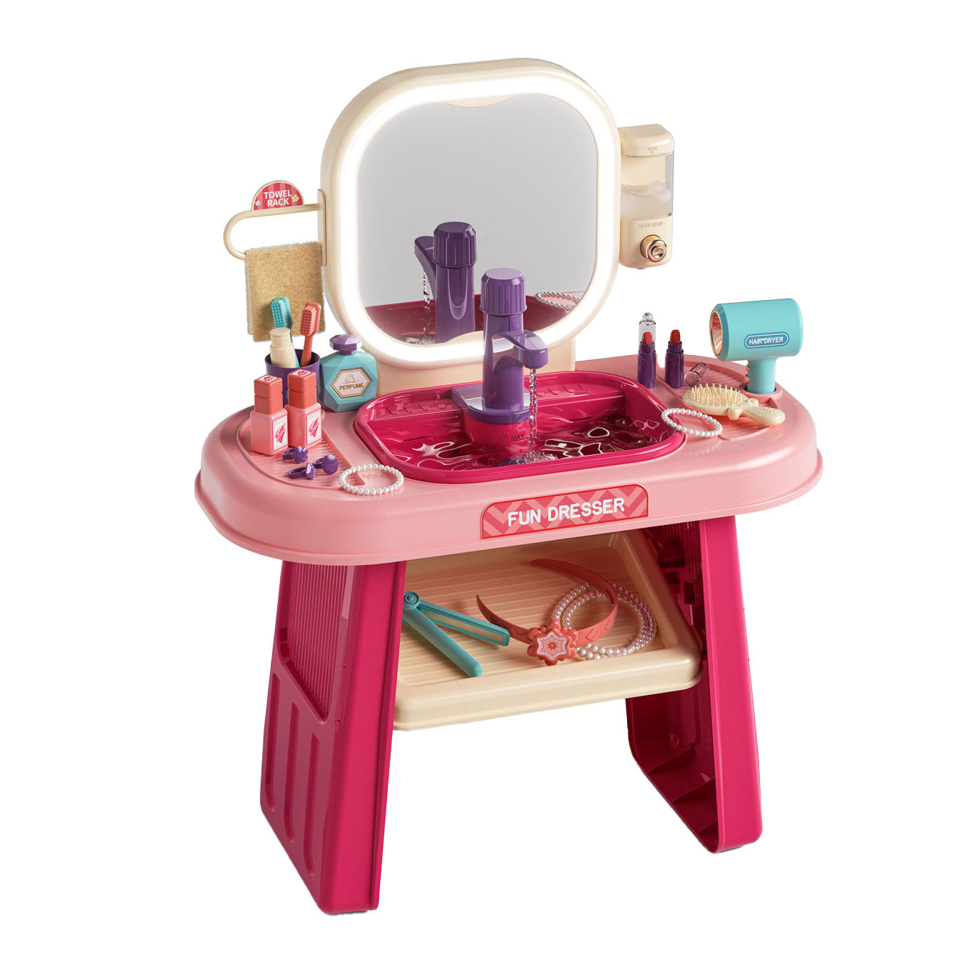 Make-up in Pink mit Accessoires