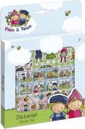 Bambolino fien teun stickers - 3 stickervellen met speelachtergrond - creatief speelgoed - boerderij - toys - vanaf 3 jaar