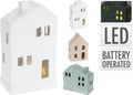 Cosydecor huis met led 13cm 3 assorti