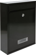 Vorel brievenbus met 2 sleutels - zwart - 360x260x80 mm