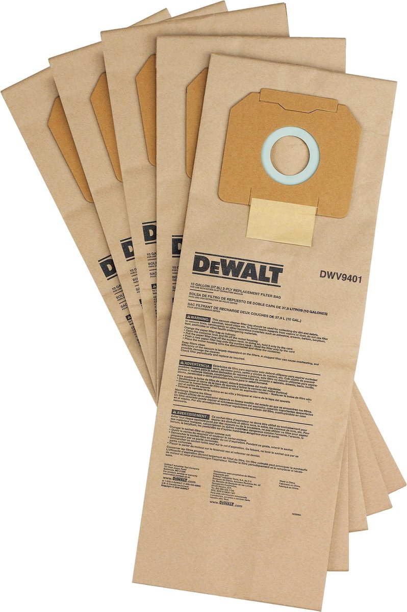 Dewalt dwv9402 fleece opvangzak voor dwv902 dwv901 (5st)