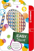 Stabilo easycolors - ergonomische kleurpotloden - linkshandig - extra dikke 4.2 mm kern - set met 12 kleuren