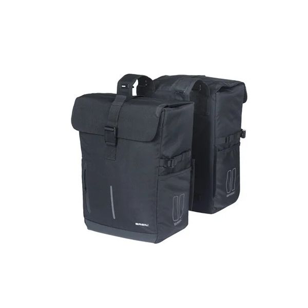 Basil b.v. dubbele fietsas basil move 30 liter 16 x 27 x 38 cm - zwart