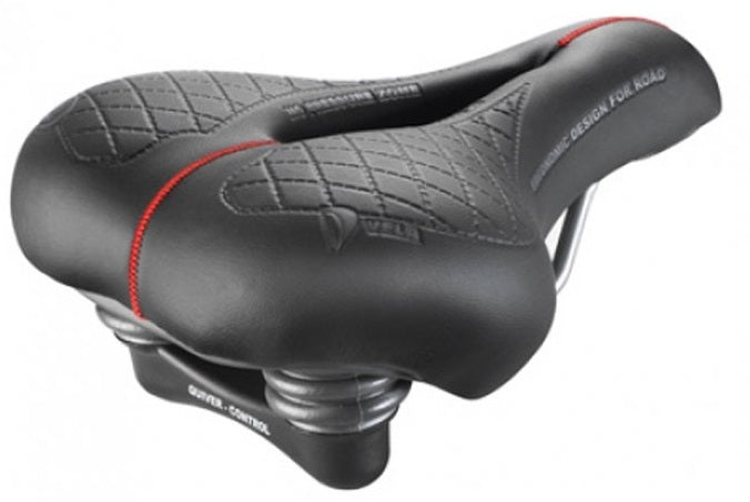 Selle Montegrappa Sattel Vela Elastomerfeder schwarz auf Karton