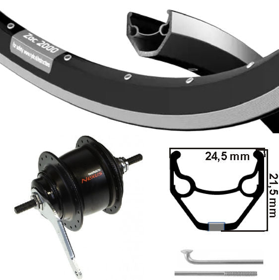Kgs Hinterrad 28 Zoll (622) Nexus 8 Bremsnabe schwarz