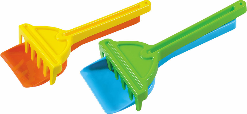 Androni strandschepje met hark 26cm assorti