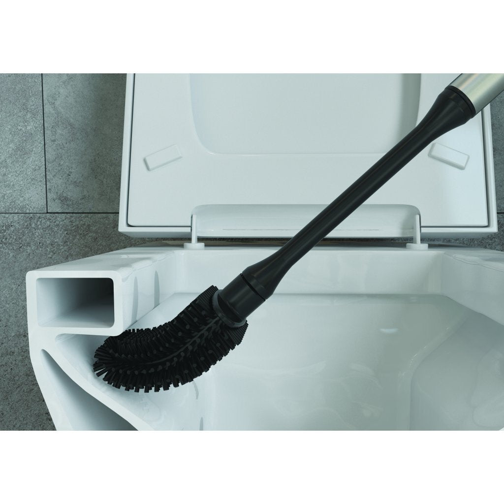 Metaltex Cleany Toilettenbürste + Halter 13x8x47 cm schwarzer Edelstahl
