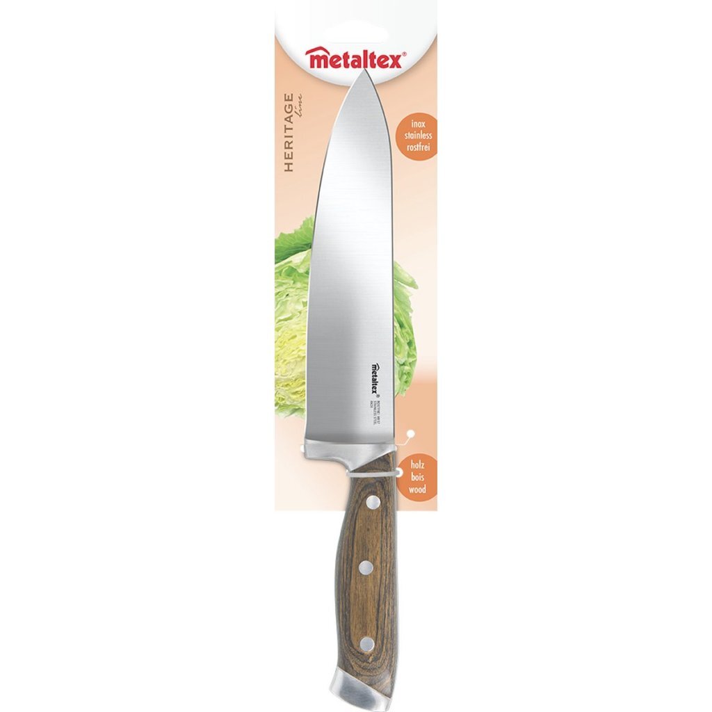 Metaltex Heritage Kochmesser mit Holzgriff, 34 cm