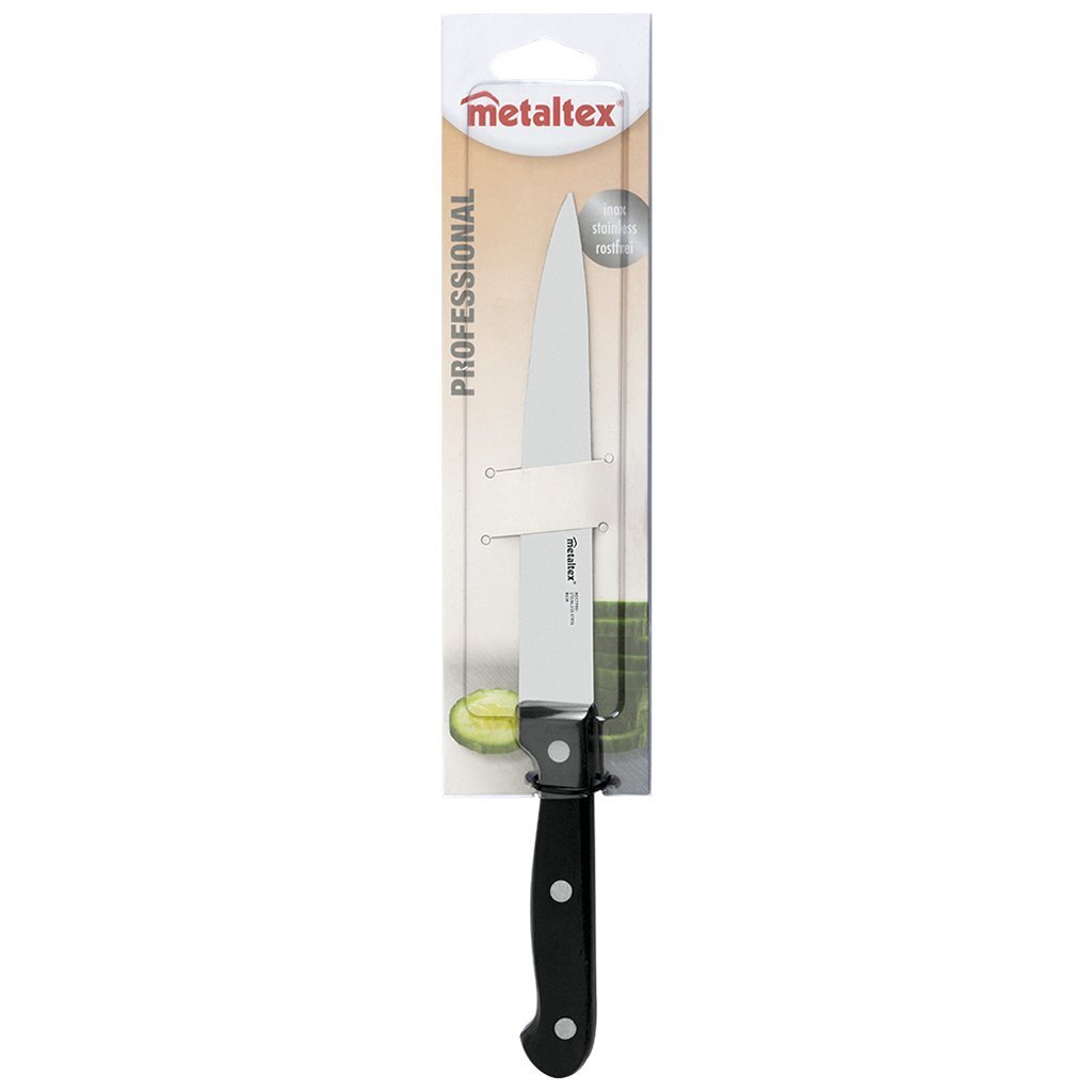 Metaltex professional universeel koksmes 28 cm zwart rvs
