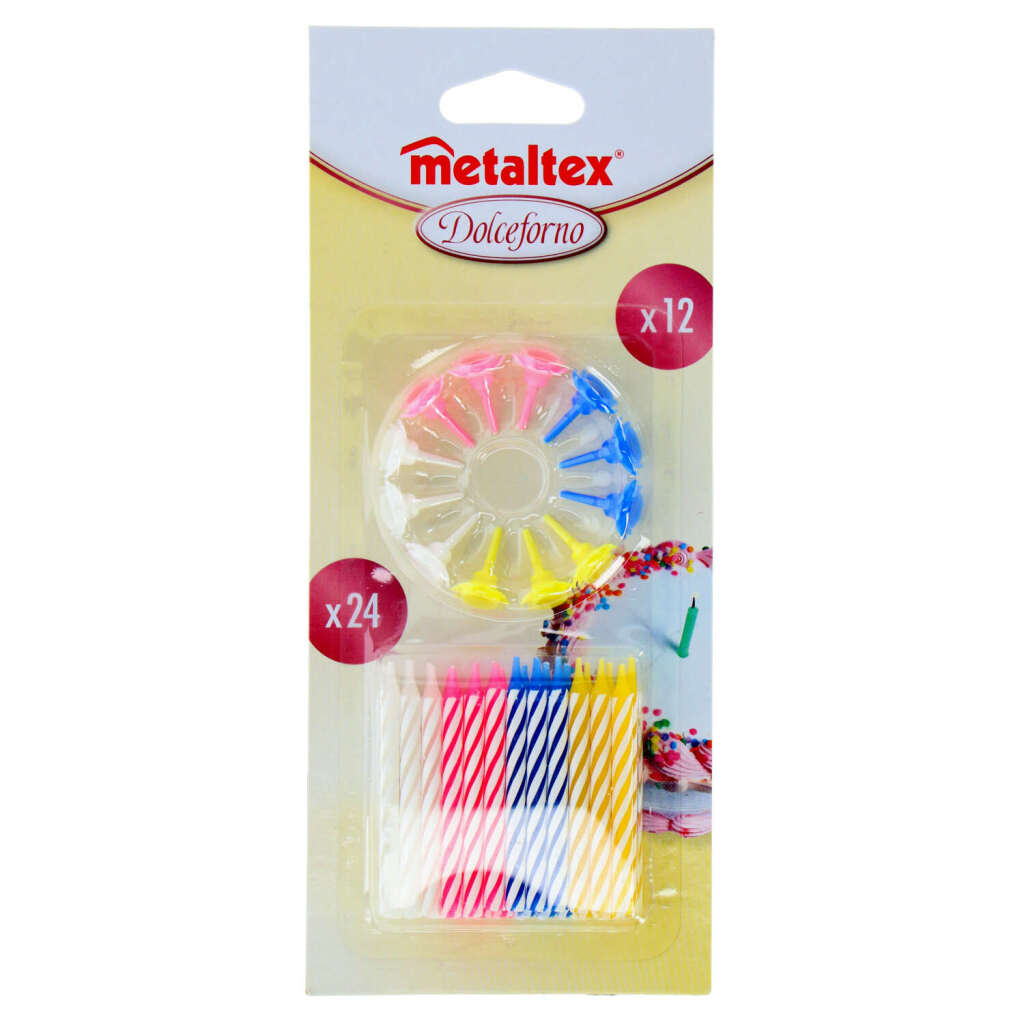 Metaltex Kuchenkerzen-Set, 24 Kerzen