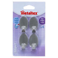 Metaltex ovale Klebehaken, klein, 4 Stück, Edelstahl