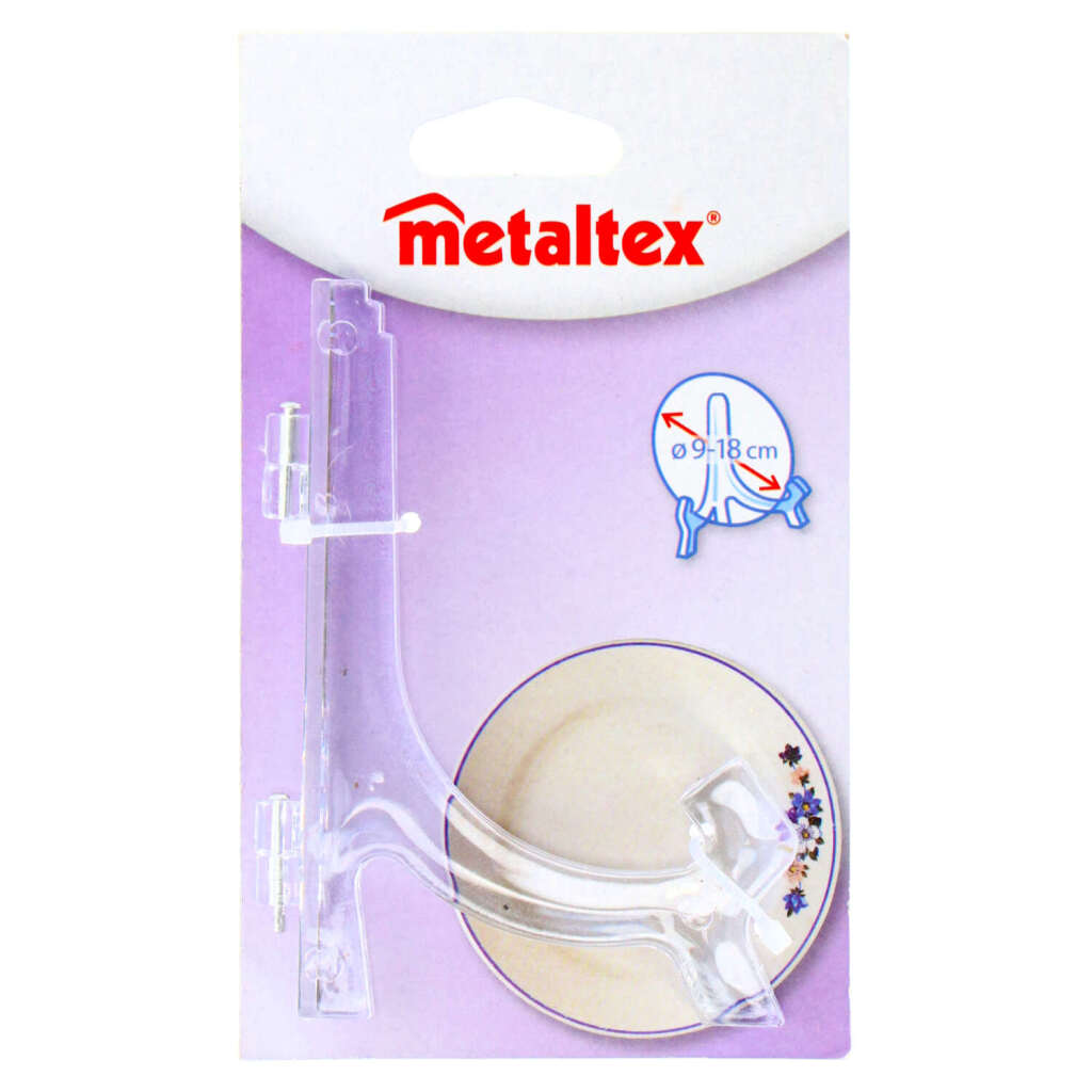 Metaltex Schildhalter 9-18 cm, Acryl, transparent