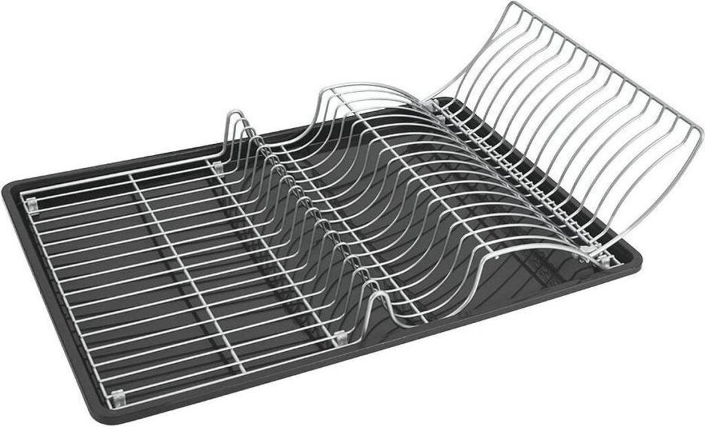 Metaltex Wingtex Abtropfgestell 51x31 cm Anthrazit-Silber 2-teilig