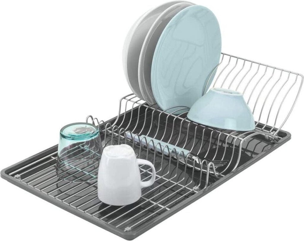 Metaltex Wingtex Abtropfgestell 51x31 cm Anthrazit-Silber 2-teilig