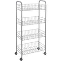 Metaltex keuken badkamer opbergtrolley ascona 41x23x84 cm wieltjes