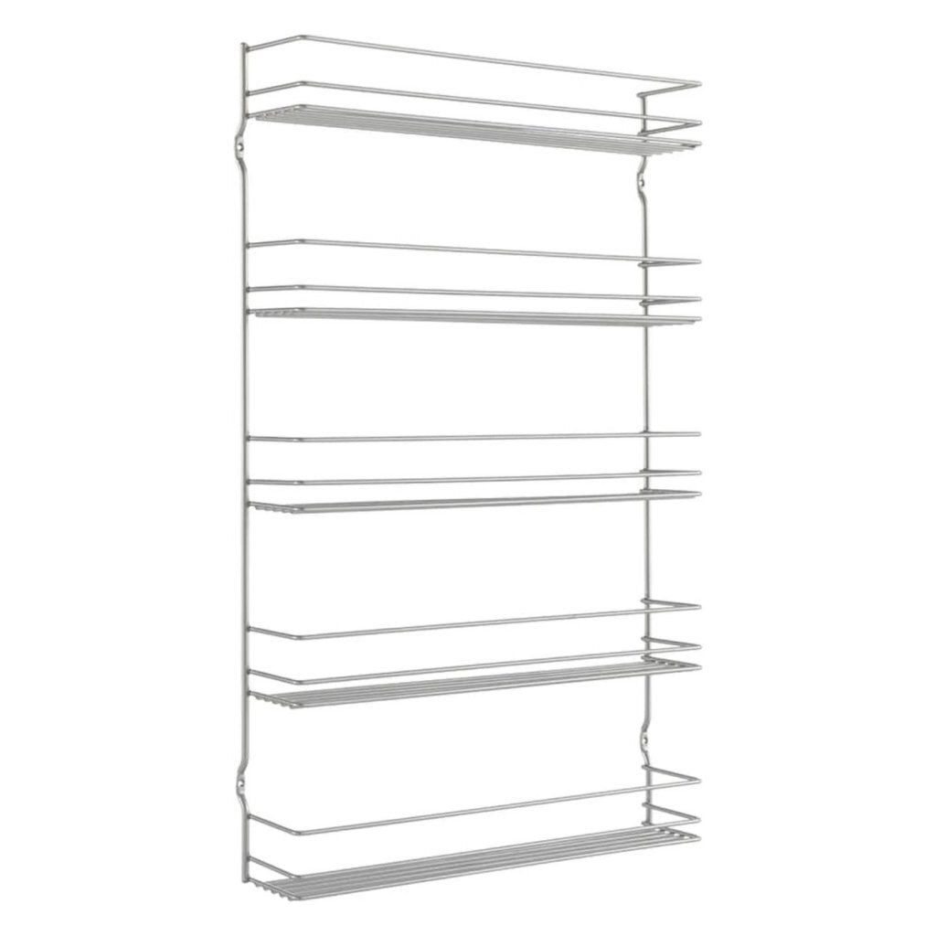 Metaltex platzsparendes Smart Kitchen Pepito Gewürzregal, 5 Ebenen, 36 x 8 x 58 cm, silber