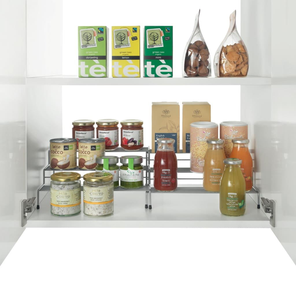 Metaltex Smart Kitchen 2-teiliges ausziehbares Gewürzregal 28 55x23x13 cm silber