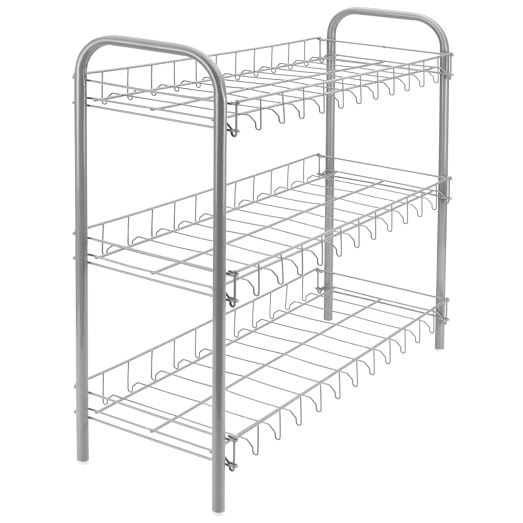 Metaltex Schuhregal, 3 Etagen, 64 x 23 x 59 cm, silber