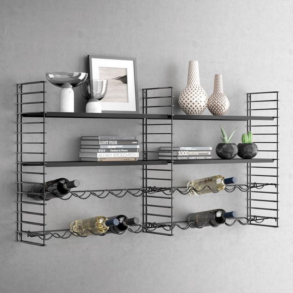 Metaltex Weinregal 25x3x68 cm schwarz