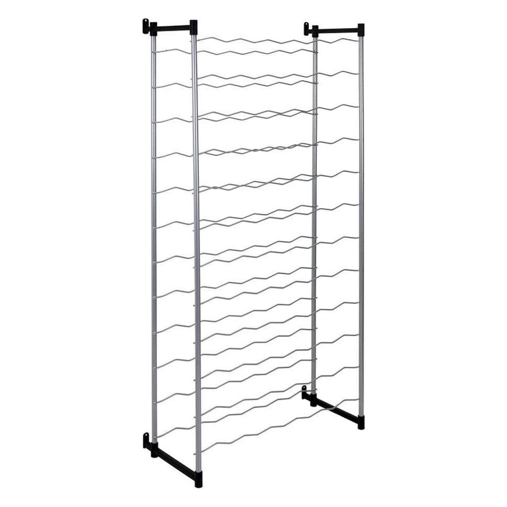 Metaltex Bardolino Flaschenregal für 72 Flaschen, 59 x 26 x 124 cm, silber/schwarz