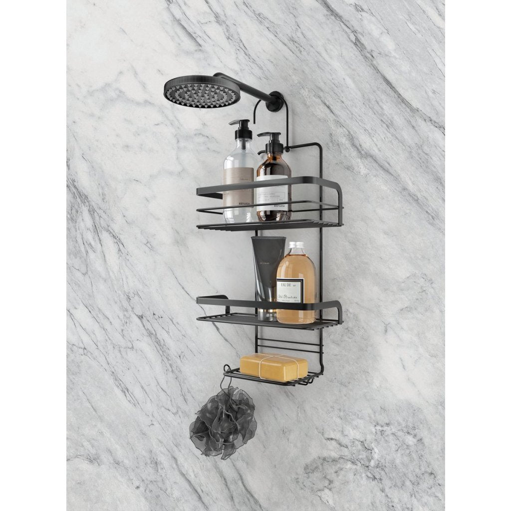 Metaltex Origin Line Duschablage, 3 Ablagen, 23 x 12 x 38 cm, schwarz