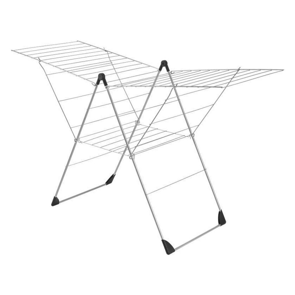 Metaltex Vento Wäscheständer, 30 m lange Leine, 110 x 177 x 67 cm, silber/schwarz