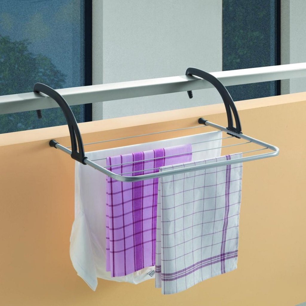 Metaltex favonio radiator-balkon droogrek 3 m drooglijn zilver zwart