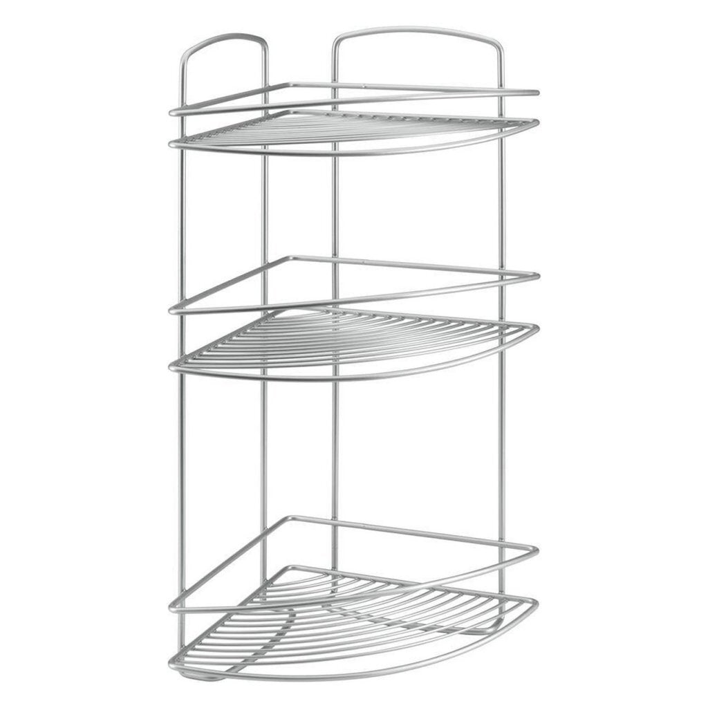 Metaltex onda badkamer-hoekrek 3 etages 22x22x53 cm zilver