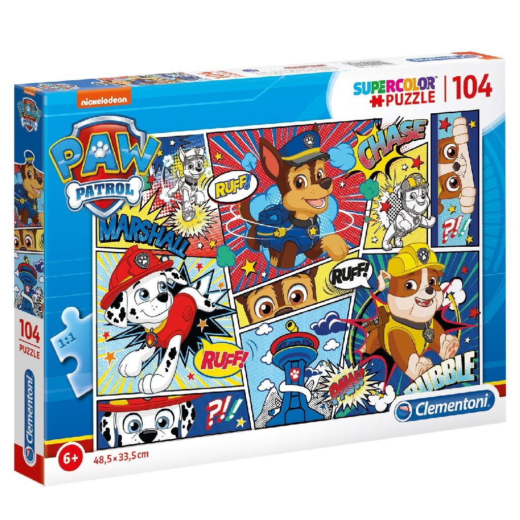 Clementoni Supercolor Puzzle Paw Patrol Streifen, 104 Teile