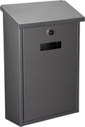 Perel brievenbus rio, wand- en paalmontage, met naamplaatje, incl. 2 sleutels, afmetingen (h x b x d) 39.5 x 27 x 10 cm, zilvergrijs