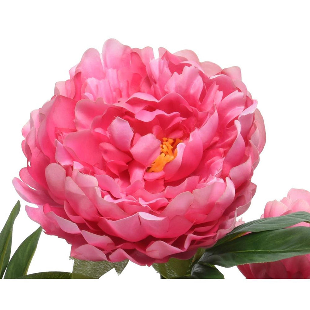 Decoris kunstplant pioenroos in pot polyester 41x47x57cm fuchsia