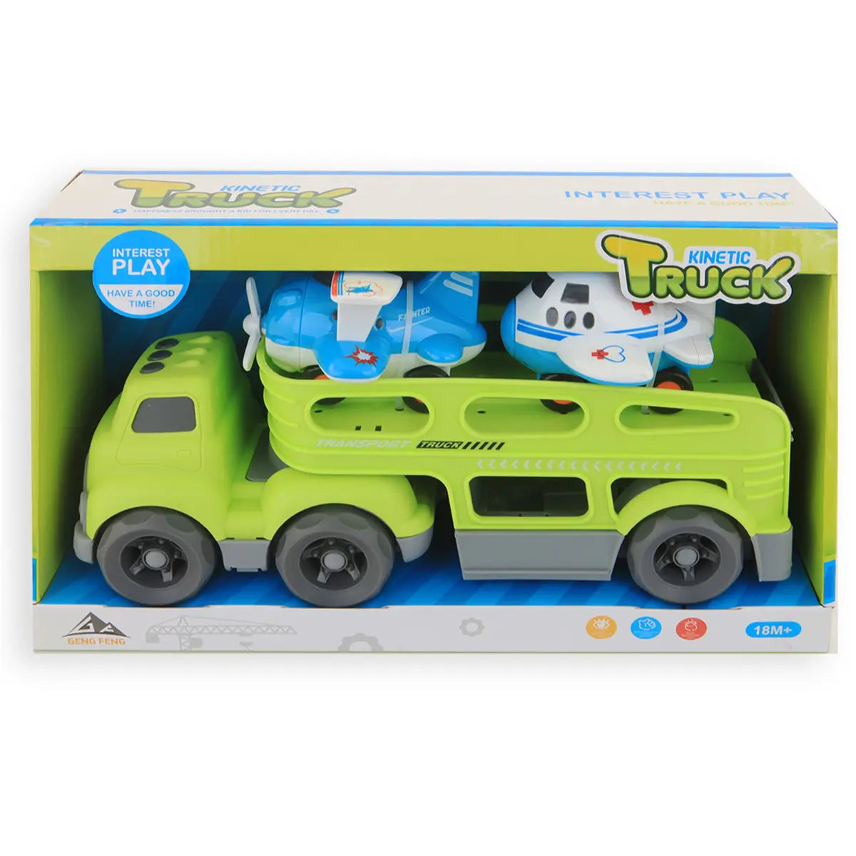 Jonotoys Kinetic Truck mit 2 Flugzeugen