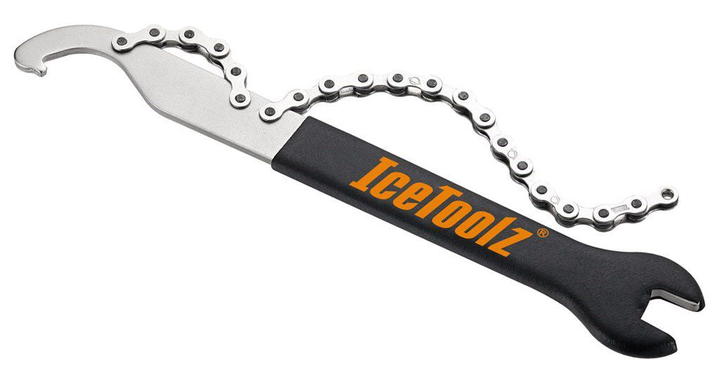IceToolz Mehrgangwerkzeug 24034s4 mit Fußschlüssel, Haken und Freilaufabzieher 1 2 x 3 32