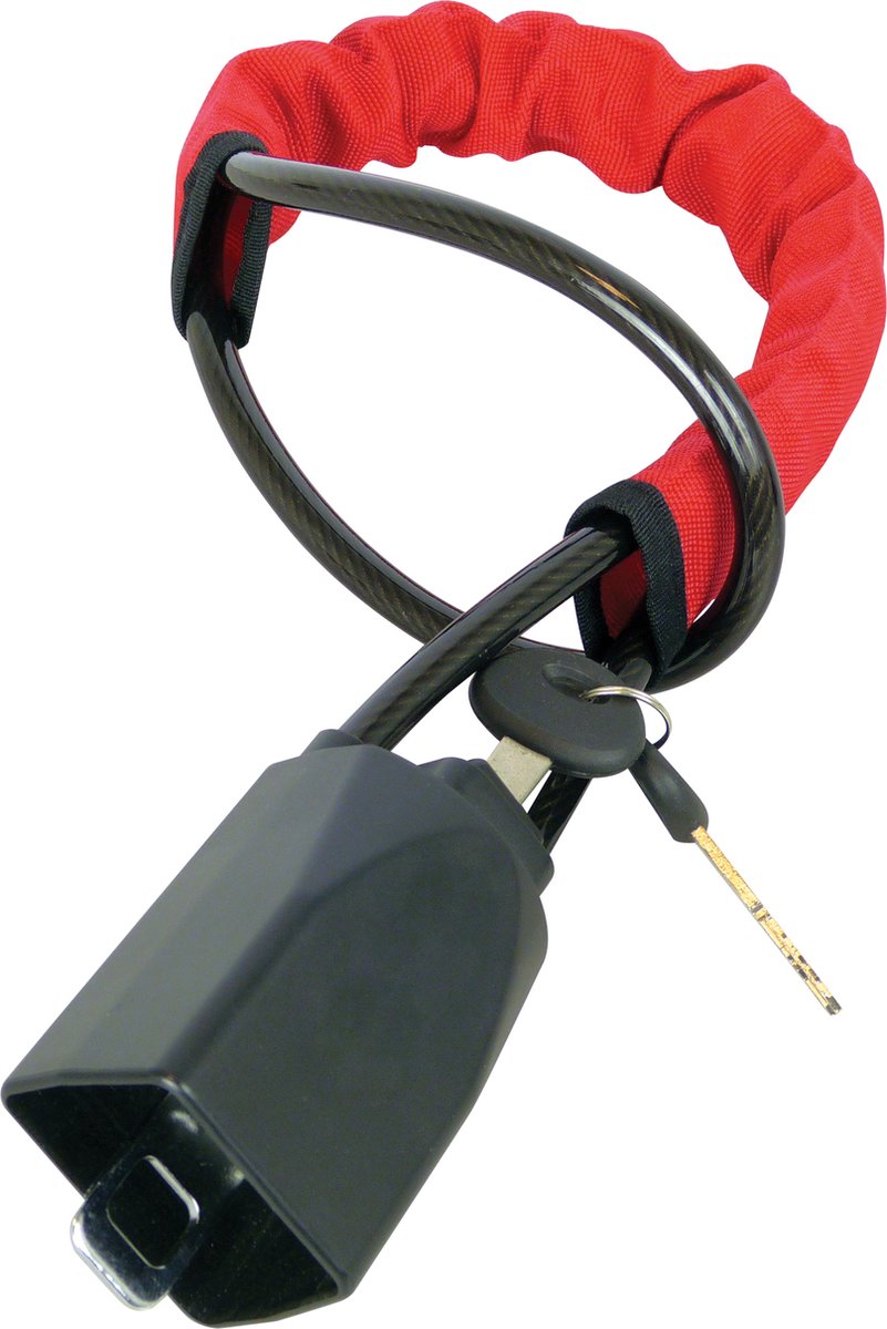 Carpoint stuurslot belt lock – geharde stalen kabel – inclusief 2 sleutels – zichtbare antidiefstalbeveiliging