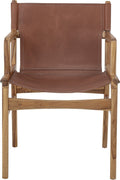 Bloomingville - ollie loungestoel - bruin - leer