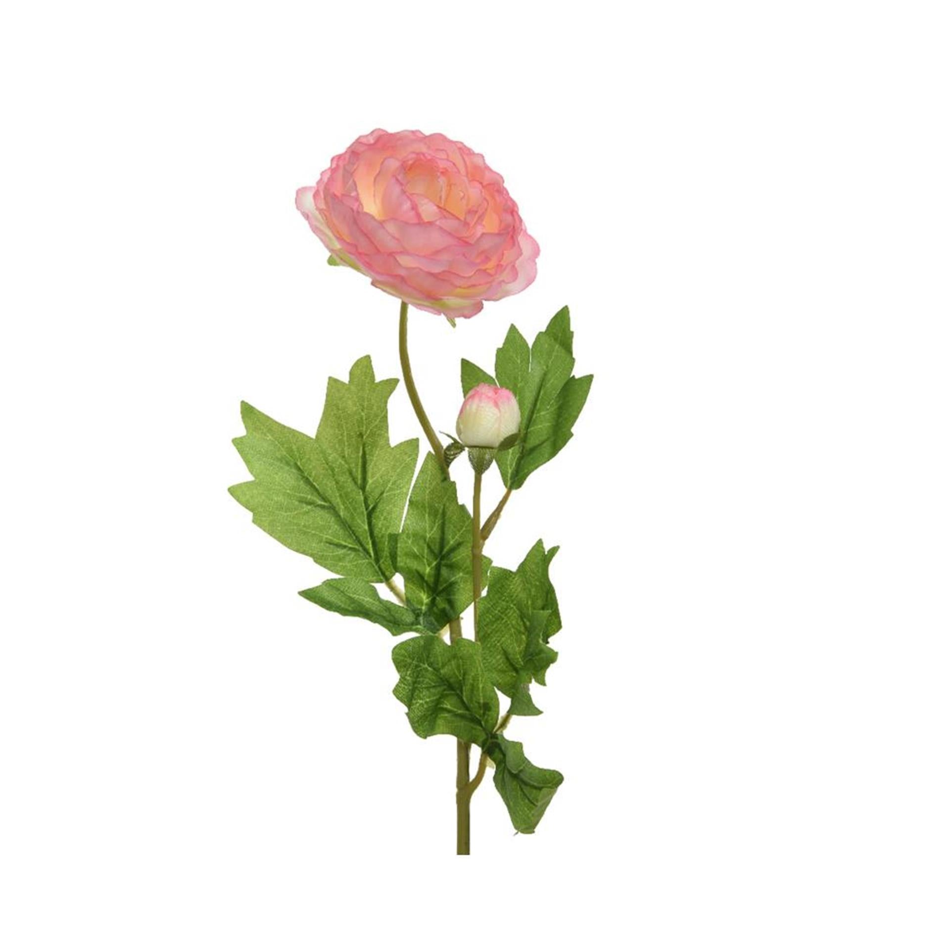 Decoris kunstbloem ranonkel h57cm zacht roze