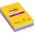 Post-it super sticky notes 101x152 mm geel blauw roze