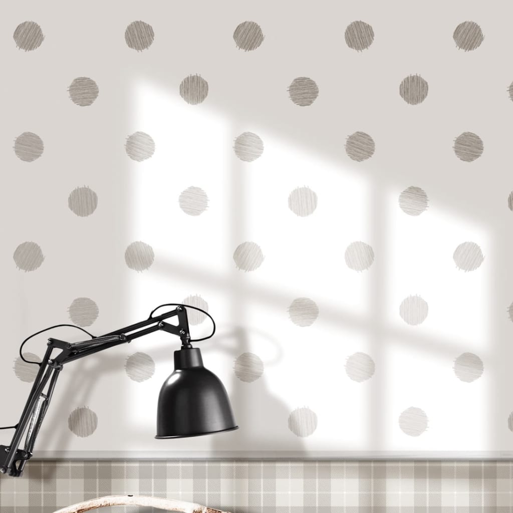 Nordwandtapete „Urban Friends Coffee Dots“ in Weiß und Grau