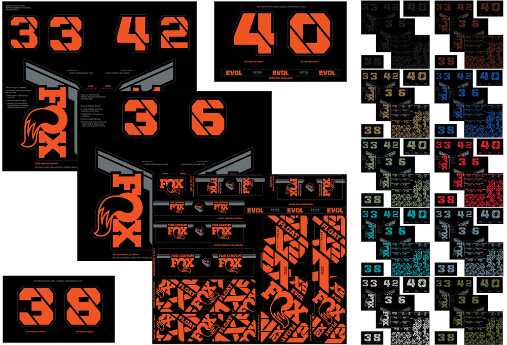 Fox racing shox custom fork and shox kit 2021 sticker set