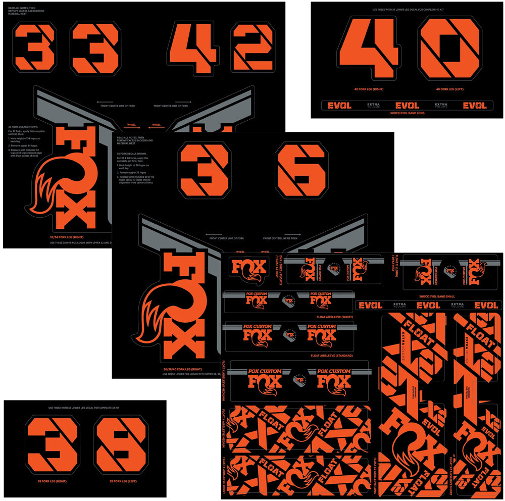 Fox racing shox custom fork and shox kit 2021 sticker set