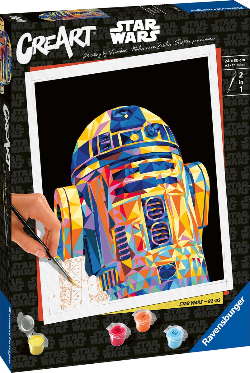 Ravensburger creart star wars: r2-d2 - schilderen op nummer voor volwassenen