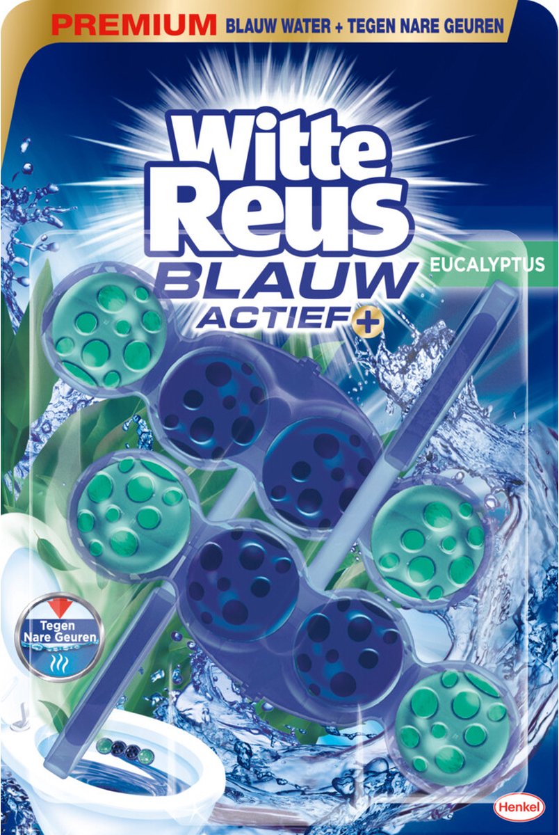 Witte reus toiletblok blauw actief eucalyptus 100 gram
