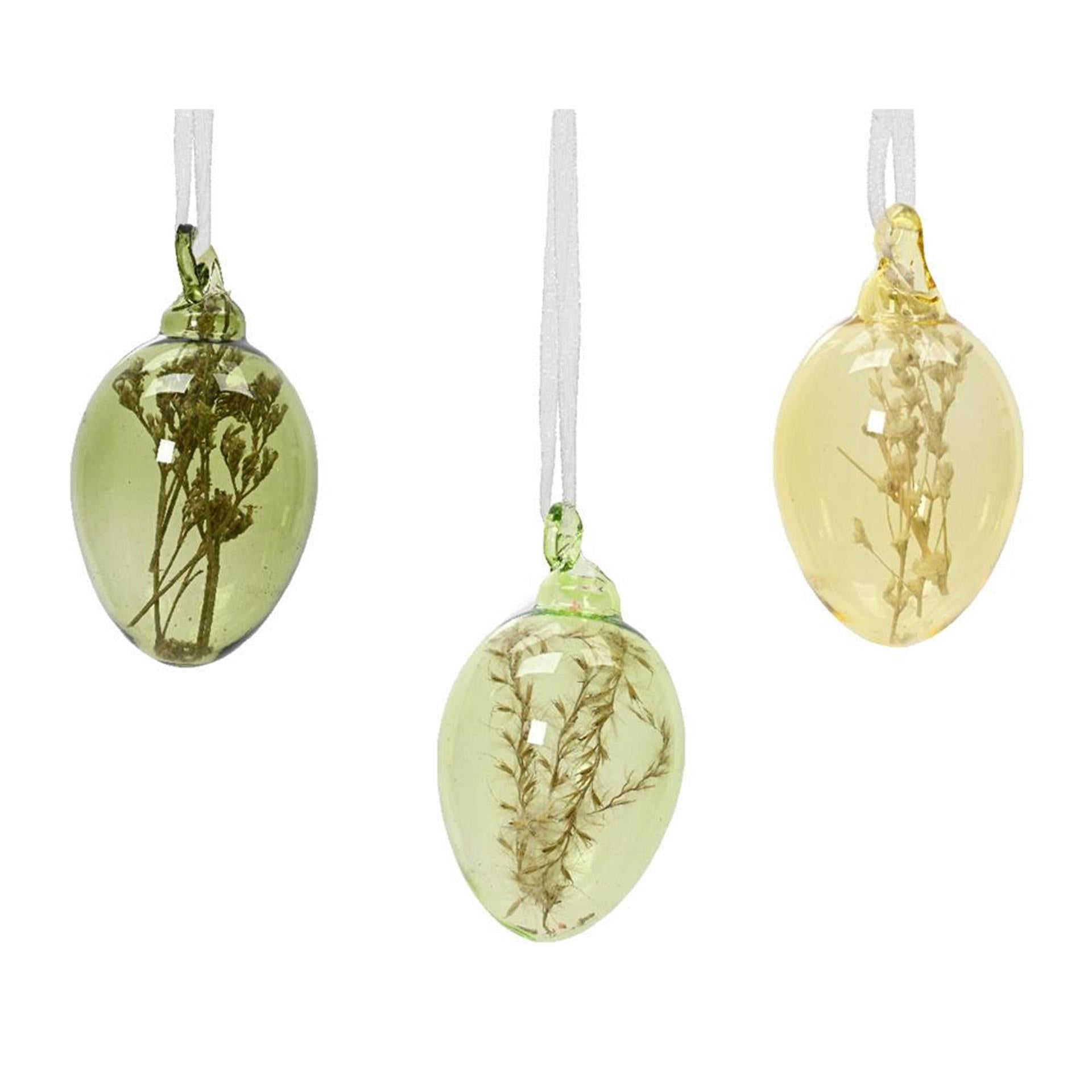 Decoris paasei met droogbloemen h6cm 6-delig