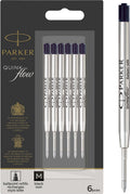 Parker balpenvullingen | medium punt (1,0 mm) | zwarte quinkflow-inkt | 6 stuks