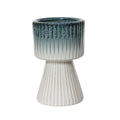 Decoris bloempot keramiek ø12x19.5cm blauw wit