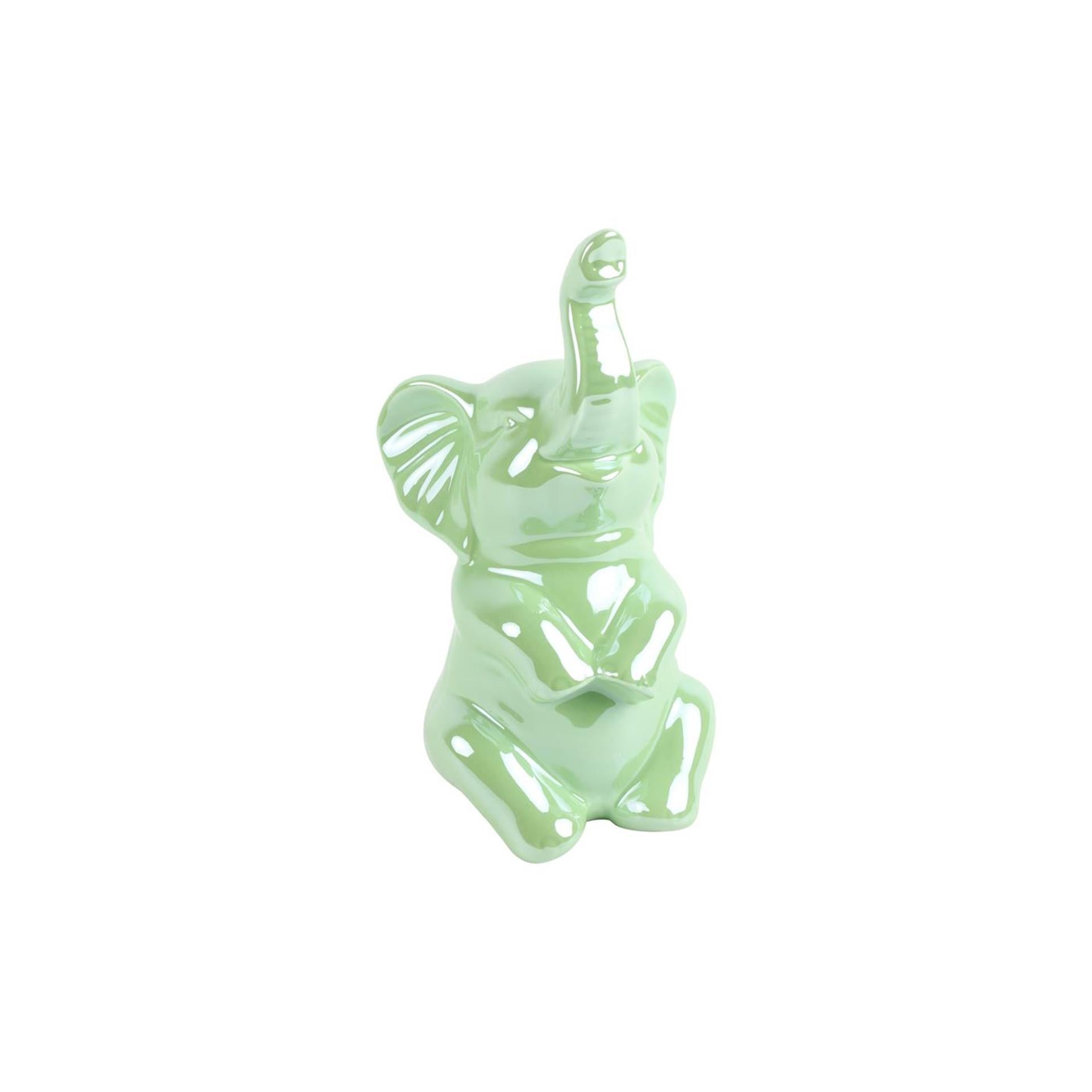 Countryfield olifant beeld lichtgroen 10x7,7x20,5cm