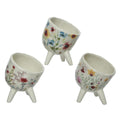 Decoris bloempot dolomiet h11,4cm m.bloemmotief
