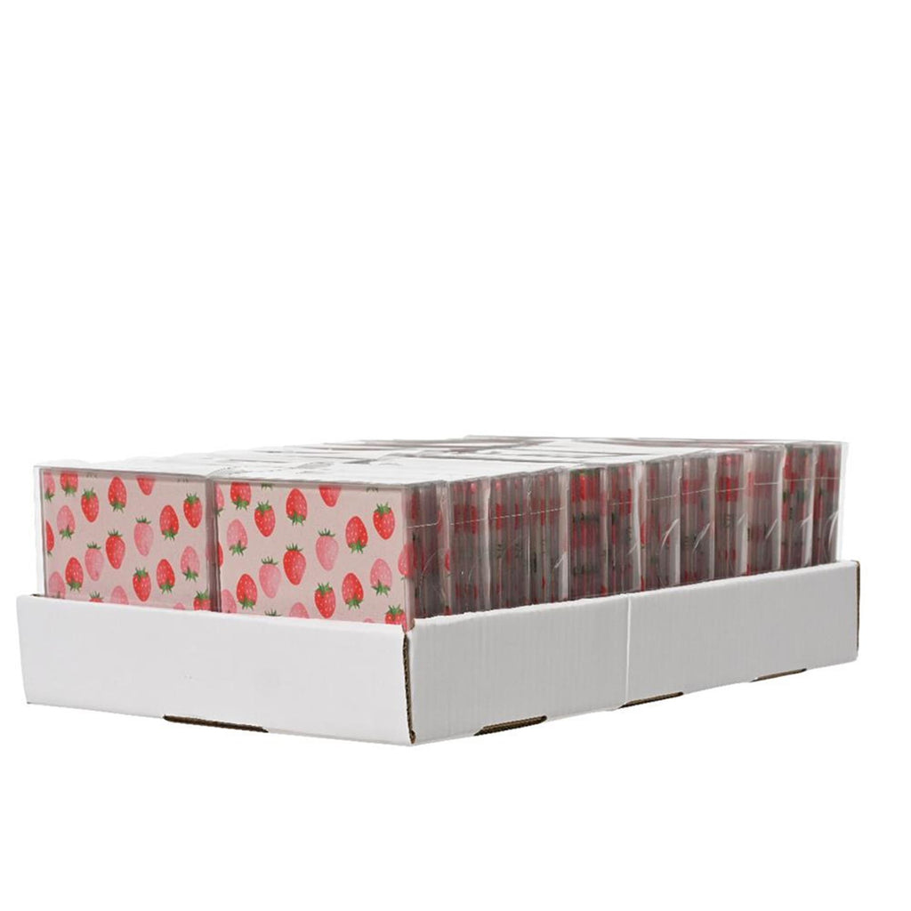 Decoris onderzetter aardbei van glas 8x8x0,3cm