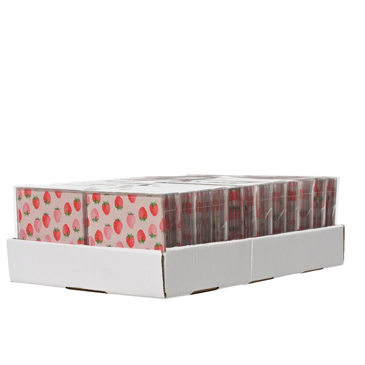 Decoris onderzetter aardbei van glas 8x8x0,3cm